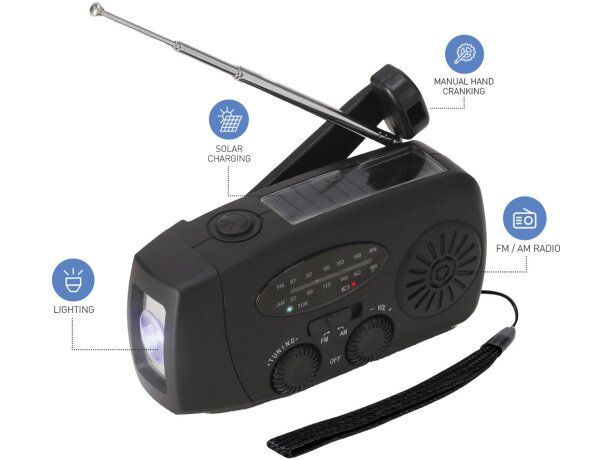 Radio emergencia multifunción Cartney detalle 1