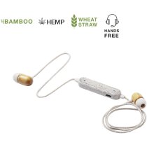 Auriculares personalizados bambú caña trigo beige