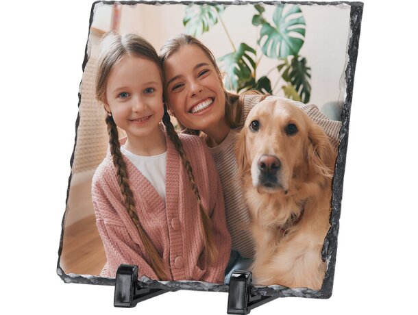 Placa de pizarra Heysi para sublimación 19x19 con soporte detalle 3