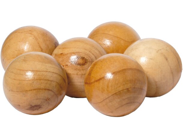 Juego de petanca Delero en madera natural con funda detalle 6