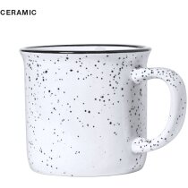 Taza publicitaria cerámica moteada borde negro