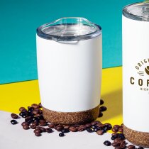 Tazas ecológicas con vaso Nerux de 380 ml base corcho natural y acero inox