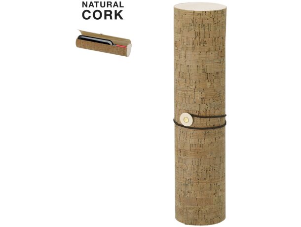 Caja Baremon de corcho y madera con cierre de correa detalle 1