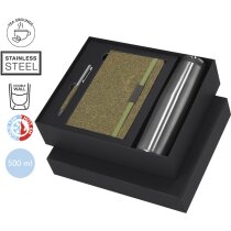 Set Kaley con bloc, bolígrafo y bidón térmico