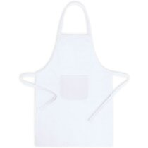 delantal de tejido mixto con bolsillo personalizado blanco