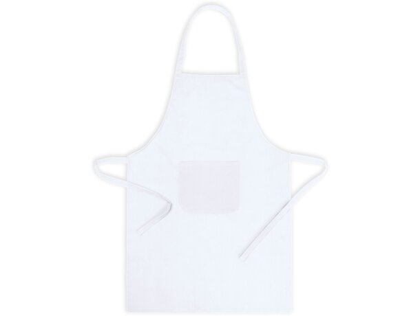 delantal de tejido mixto con bolsillo blanco