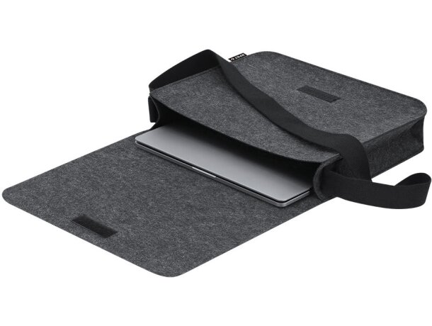 Bandolera Ganter de fieltro RPET con compartimento para portátil detalle 2