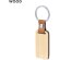 Llavero de madera rectangular con cinta polipiel para personalizar