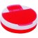 Pastillero Astrid redondo con 4 departamentos personalizado rojo