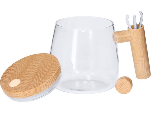 Taza mezcladora eléctrica Rydian cristal borosilicato detalle 2