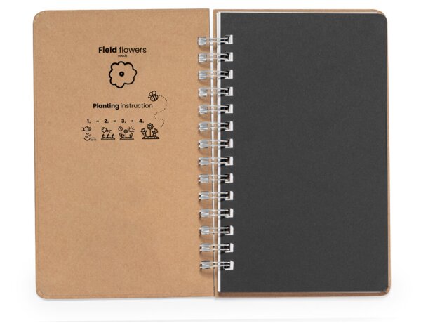 Libretas ecológicas con semillas Astrida tapas rígidas cartón reciclado detalle 5