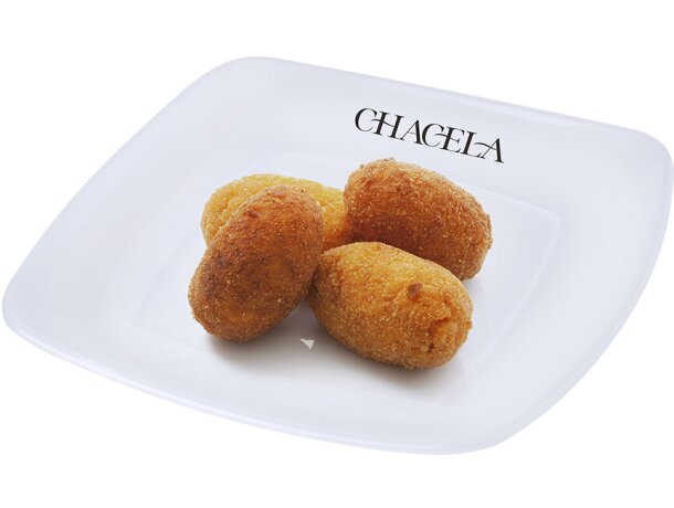 Plato cuadrado Hisnak reutilizable de polipropileno detalle 3