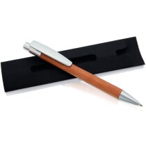 Bolígrafo de madera de bambú con funda grabado natural Bolígrafo de madera de bambú con funda grabado natural