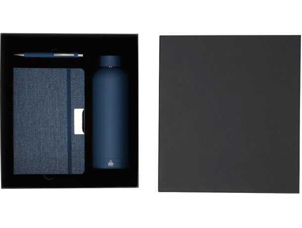 Set Keplix corporativo con bloc RPET, bolígrafo y bidón térmico detalle 2