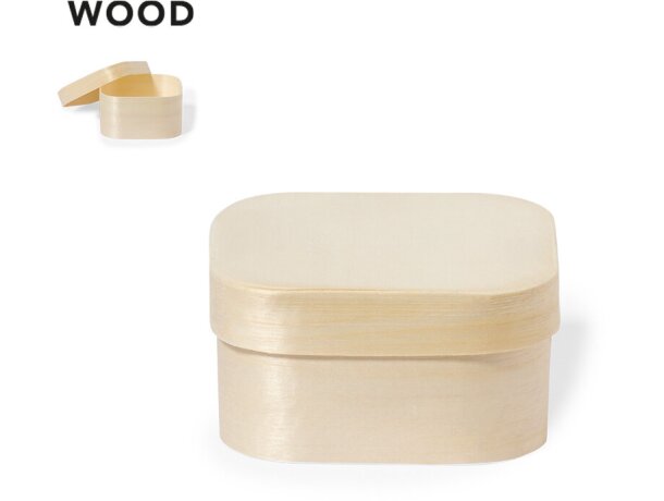 Caja presentación madera natural Bexer con tapa detalle 1