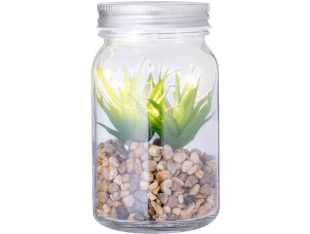 Planta decorativa Kyala cristal borosilicato con led detalle 2