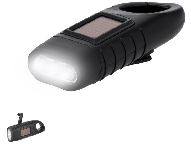 Linterna Trakip con carga solar y dinamo manual de ABS reciclado detalle 1