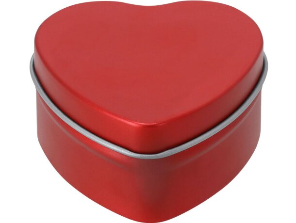 Vela aromática Linxo en caja metálica con forma de corazón detalle 3