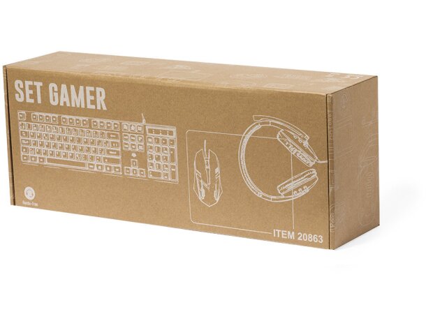 Set gamer Thrym con teclado ratón auriculares alfombrilla detalle 4