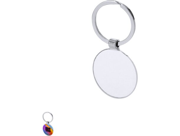 Llavero sublimación Fimux con placa metalizada y anilla detalle 1