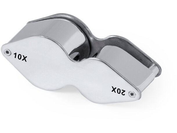 Lupa plegable doble Nalix con aumento 10x y 20x en metal detalle 5