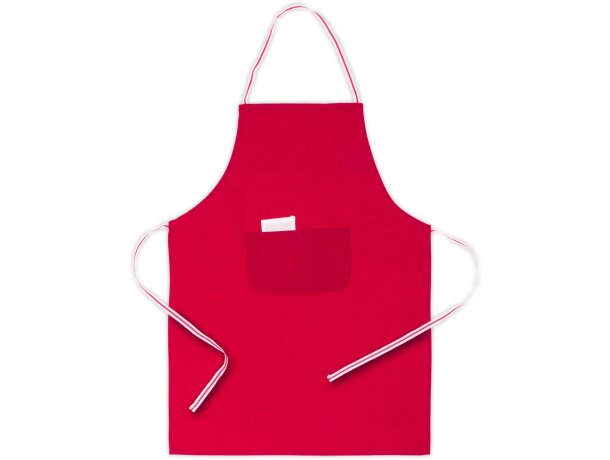 Delantal rojo grabado