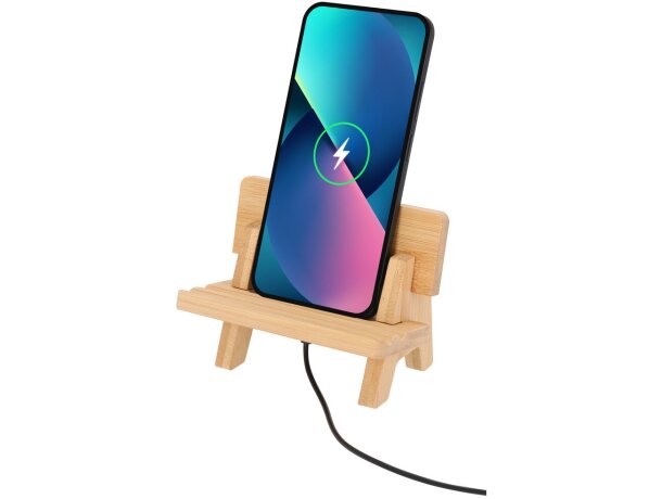 Soporte móvil bambú Hadam con ranura de carga ajustable detalle 5