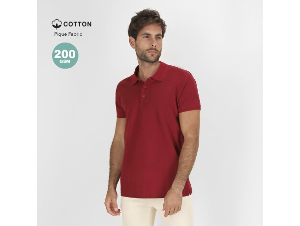 Polo adulto algodón ring spun Chaplin con tapeta mate detalle 1