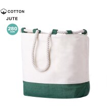 Bolsa de playa personalizada Belesi algodón yute asas largas imprimir