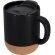 Taza térmica Shivak cerámica con base corcho 330ml Negro