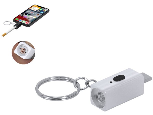 Encendedor eléctrico llavero Parris con carga USB tipo C detalle 1