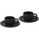 Set tazas Freyat de cerámica mate 85 ml con posavasos incluidos Negro