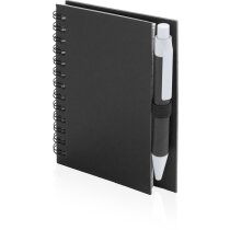Libreta con 50 hojas y mini bolígrafo personalizada negra Libreta con 50 hojas y mini bolígrafo personalizada negra