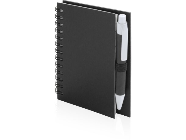 Libreta Pilaf con 50 hojas y mini bolígrafo grabado negro
