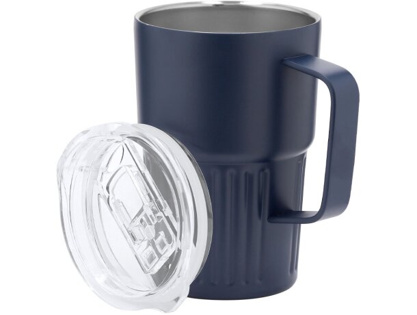 Taza térmica Finbar con tapa rosca en acero inox reciclado detalle 4