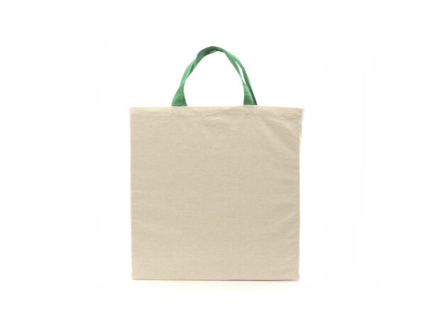 Bolsa de algodón orgánico con asas verdes detalle 6