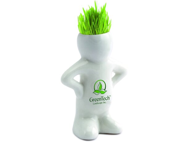 Muñeco de cerámica con semillas de cesped Muñeco de cerámica con semillas de cesped