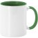 Taza de cerámica lisa para sublimacón interior de color personalizada verde