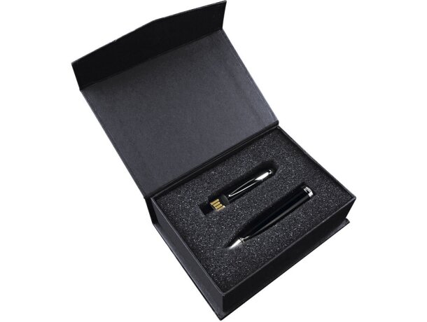 Bolígrafo USB 32GB para eventos y promociones corporativas Latrex personalizado negro