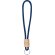 Llavero Walnut con cierre ajustable en bambú y cordón poliéster Marino