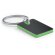 Llavero fino de acero inoxidable con acabado negro personalizado verde