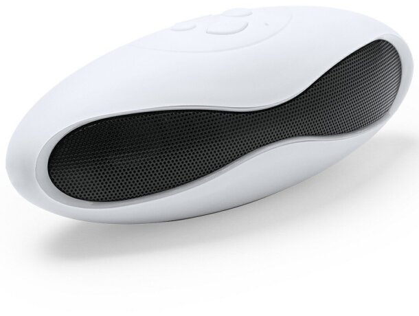 Altavoz de sobremesa ovalado blanco