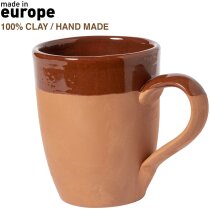 Taza Lixus barro europeo 330ml acabado marrón