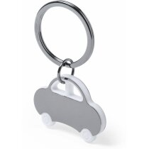 Llaveros con forma de coche brillante bicolor de acero inoxidable