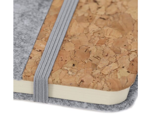 Bloc notas Driscol con portada fieltro RPET y corcho natural detalle 6