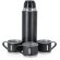Set termo Melbir con 3 tazas apilables de acero inoxidable Negro