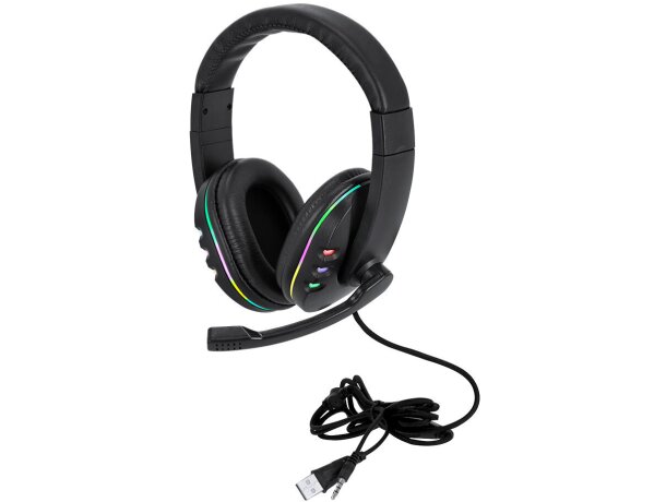 Auriculares gaming Sohan con led multicolor y micrófono detalle 3