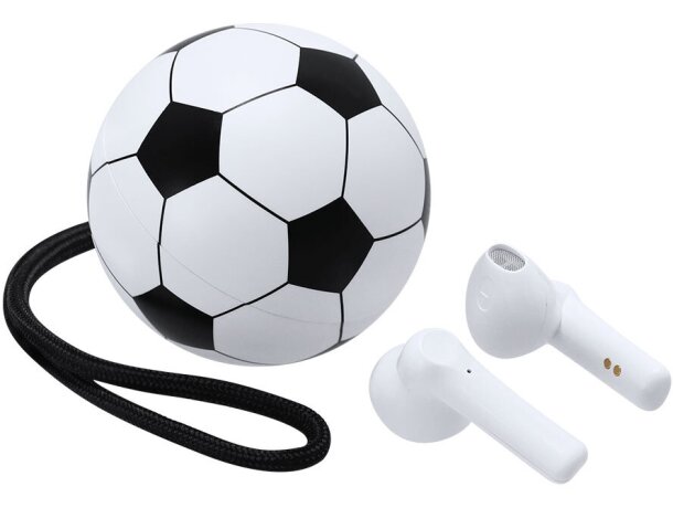 Auriculares Bluetooth Kasyus con estuche diseño balón fútbol detalle 4
