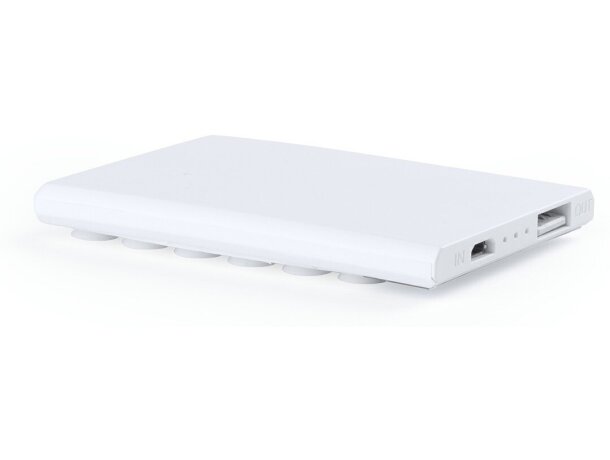 Power bank plano con ventosa personalizado blanco