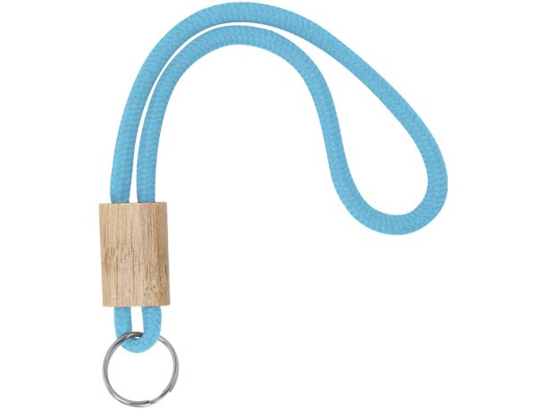 Llavero Walnut con cierre ajustable en bambú y cordón poliéster detalle 3